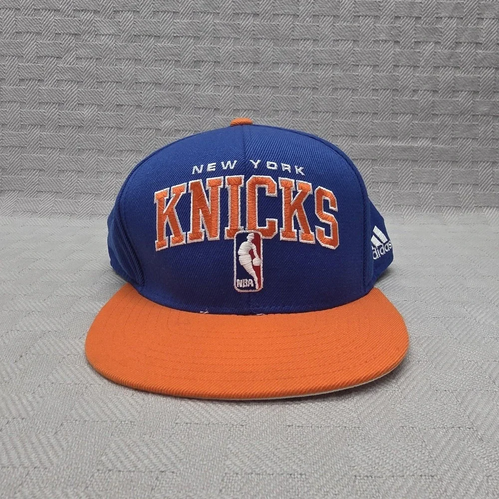 New York Knicks Hat Cap Snap Back Mens One Size Blue NBA Basketball Adidas